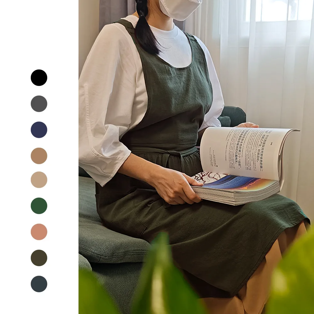Cotton Linen Women Apron for Kitchen and Florist Use