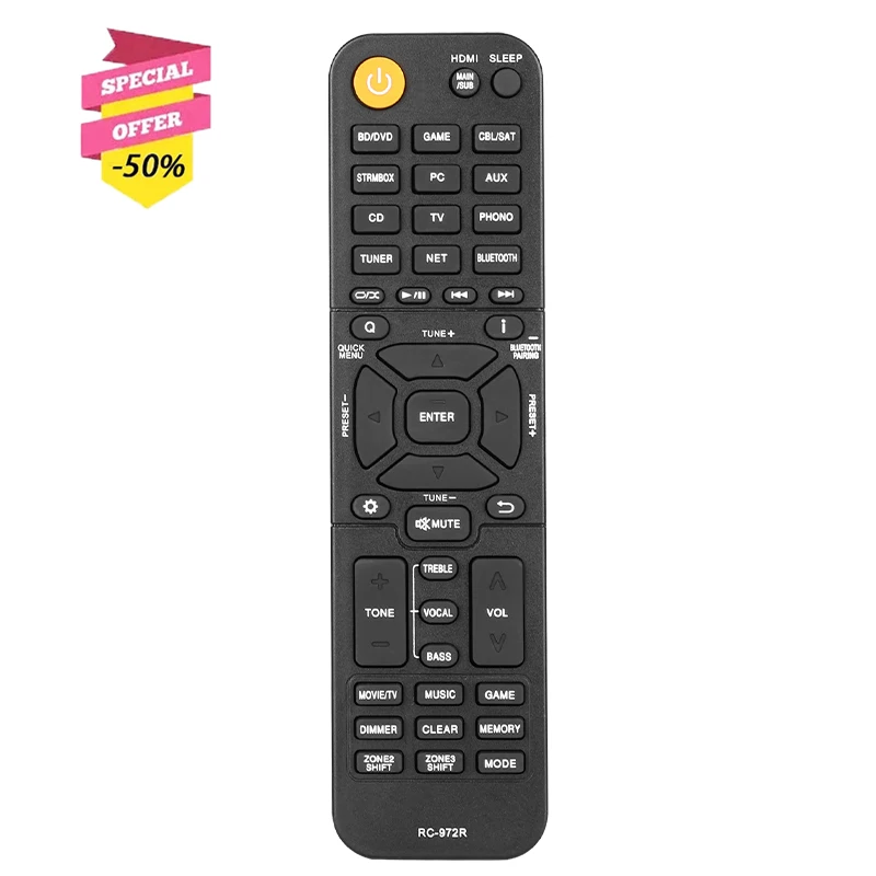 Telecomando Universale RC-911R Per Ricevitori AV Onkyo - Sostituto Per TX-NR555, TX-NR575, TX-NR585, TX-RZ610 E Molti Altri