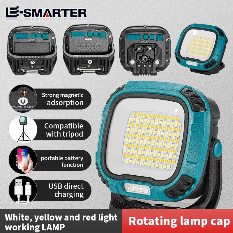 LED Flashlight LED Lights LED Work Light Work Light SUPER BRIGHT MOBILE WORK STRONG FLASHLIGHT 1800LM MULTI COLOR TEMPERATURE USB OUTPUT POWER BANK FUNCTION OUTDOOR 200W