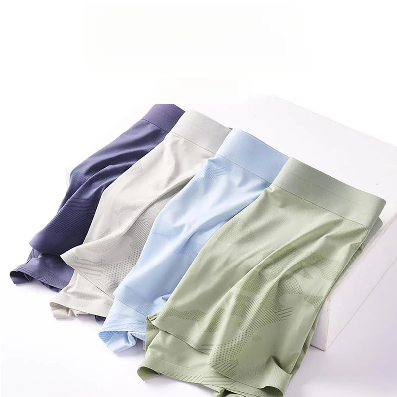 Seamless Ice Silk Camouflage Dark Fringe Men's Underwear Summer Thin Breathable Young Boys Underwear