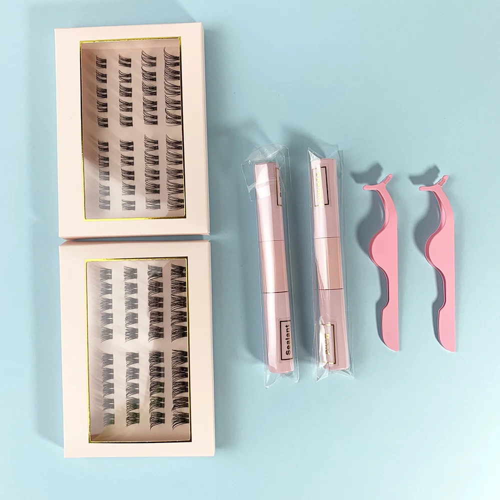 

Набор для наращивания ресниц своими руками, Cluster Комплект ресниц, 80 шт. 10-16 мм, смешанные Кластерные ресницы для наращивания, 2 шт. Bond And Seal,2 пинцета для ресниц