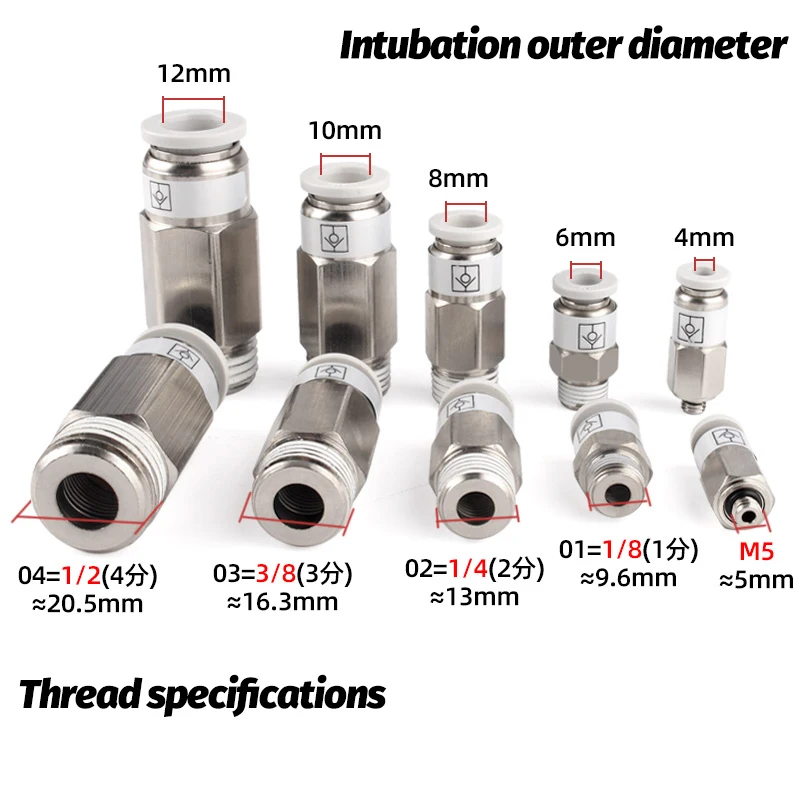 Valvole Pneumatiche E Raccordi Push-in – Gomiti, Dritte, Unioni – 4-12mm – Nuove