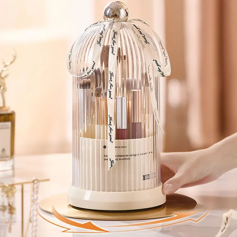 25 360°Rotating Makeup Organizer Large Capacity Cosmetics Storage Vanity Shelf  Countertop  Luxury Spinning Storage Display Case 4