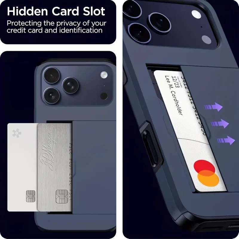 Premium Double-Layer Protective Wallet Phone Case with Card Slot Pocket