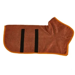 Plush Fast - Drying Dog Bathrobe - Soft, Adjustable, and Absorbent Towel Coat - M (Coffee)