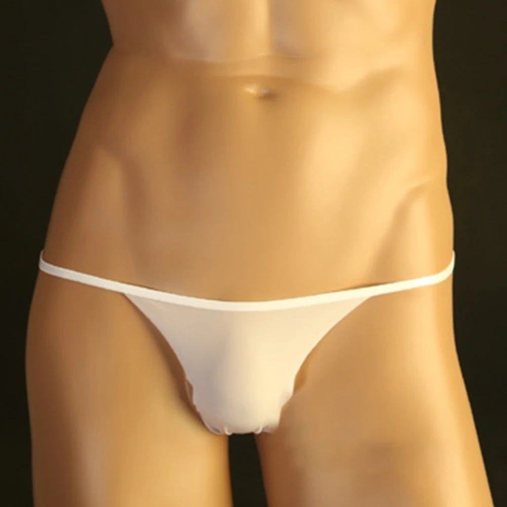 

Low-waist Panties For Man Sexy Thin Section Breathable Briefs Ice Silk Pouch G-String Underwear T-Back Thong Lingerie Calzoncill