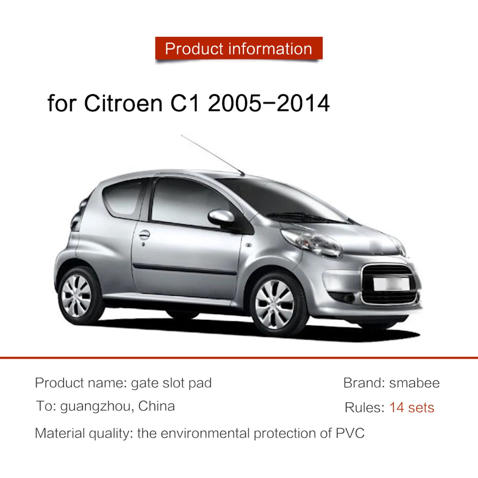 ZUNDUO für Citroen C1 2005–2014, rutschfeste Torschlitz-Tassenmatte, Türrillenpolster, Zubehör, rutschfeste Matten, Untersetzer – Detail 1