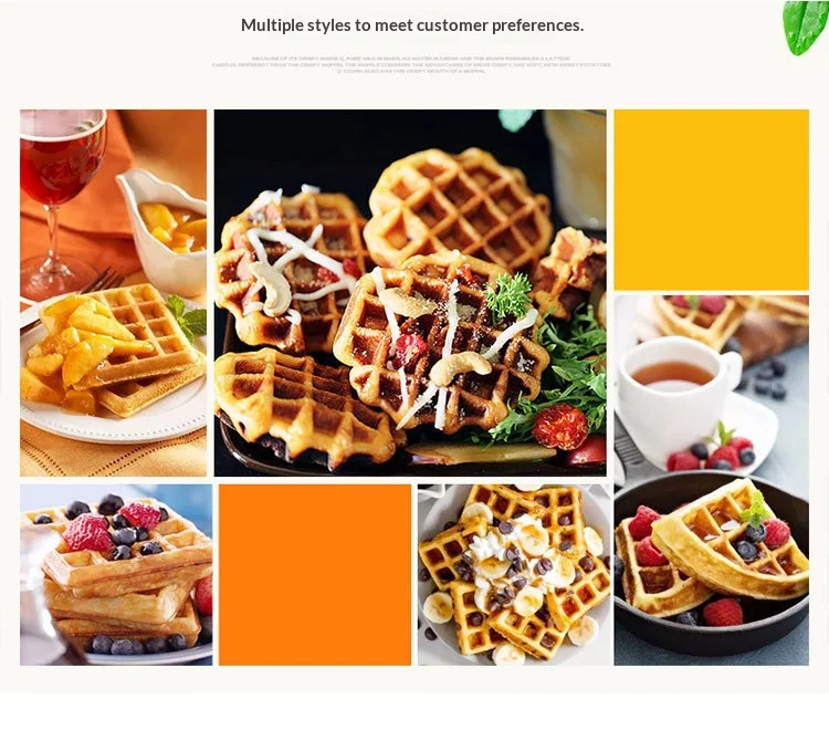 Electric Rotating Waffle Machine 50-250℃ Temp Control180° Flip Function Double-S