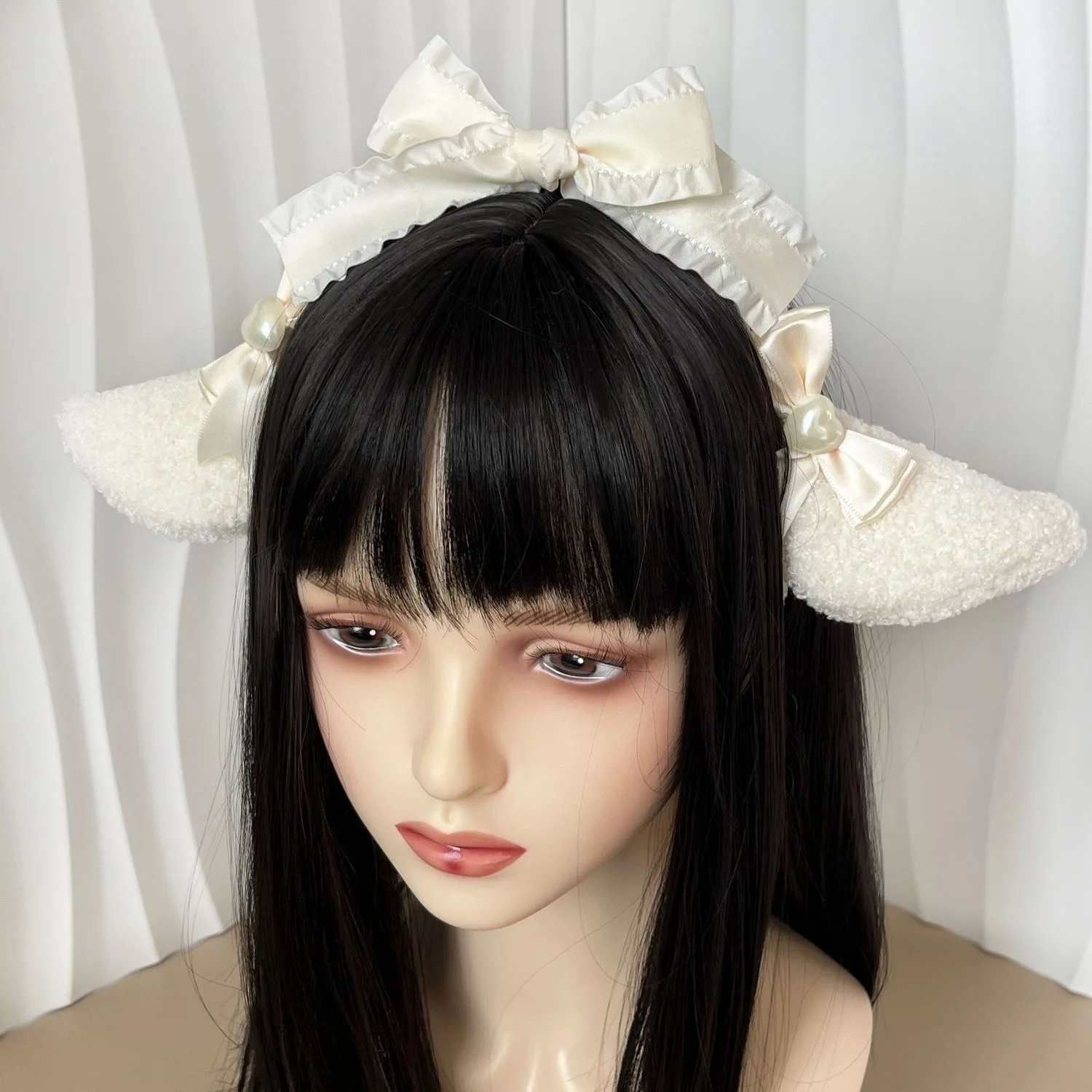 

Soft Lamb Headband Animal Shape Plush Ears Hair Hoop Fluffy Animal Hairbands With Bowknot Cosplay Headpiece Party Supply