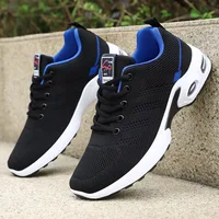 2024 Men's Shoes Spring fashion 2024 lace-up Soft sole sports single shoes flying woven Casual style men's Running shoes sneaker 1