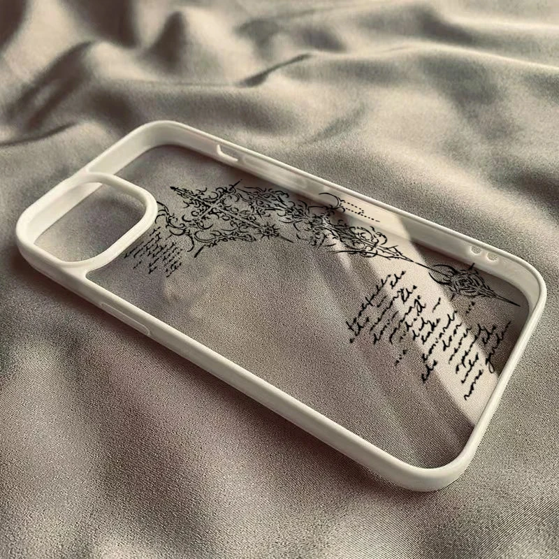 Gothic Cross Vine Transparent Phone Case for iPhone 17 16 15 Pro 14 13 11 12 Pro Max Air 16E X XR XS Max 7 8 Plus SE Back Cover 6
