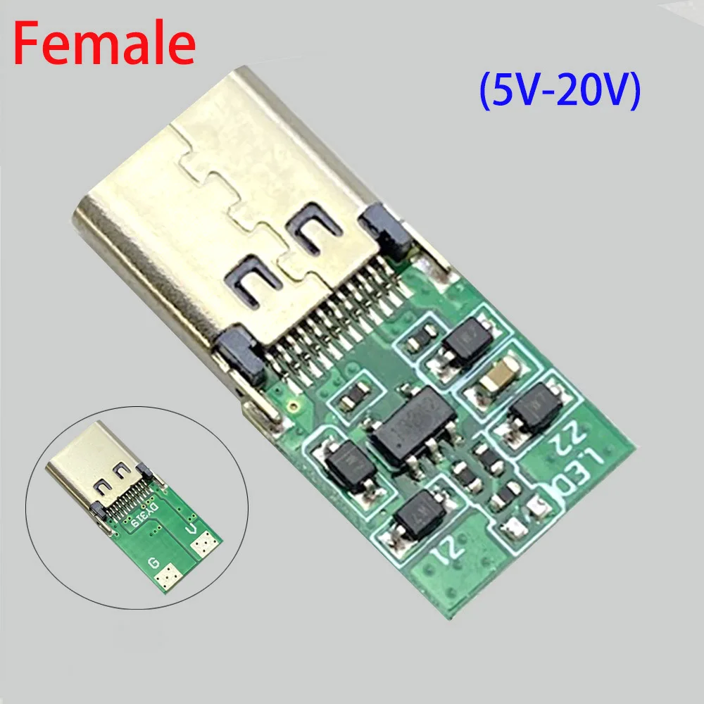 1/2/5pcs USB-C 암 잭 트리거 보드 모듈 PD 디코이 소켓 고속 충전 유형-C 5V 9V 12V 15V 20V 고속 전력 공급