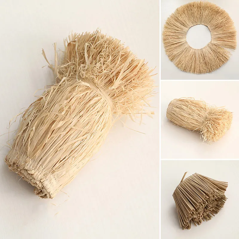 

1PC Jute Fringe Trim Natural Raffia Straw Tassels Home Furniture Background Wall Decoration Lafite Grass Wedding Garland DIY