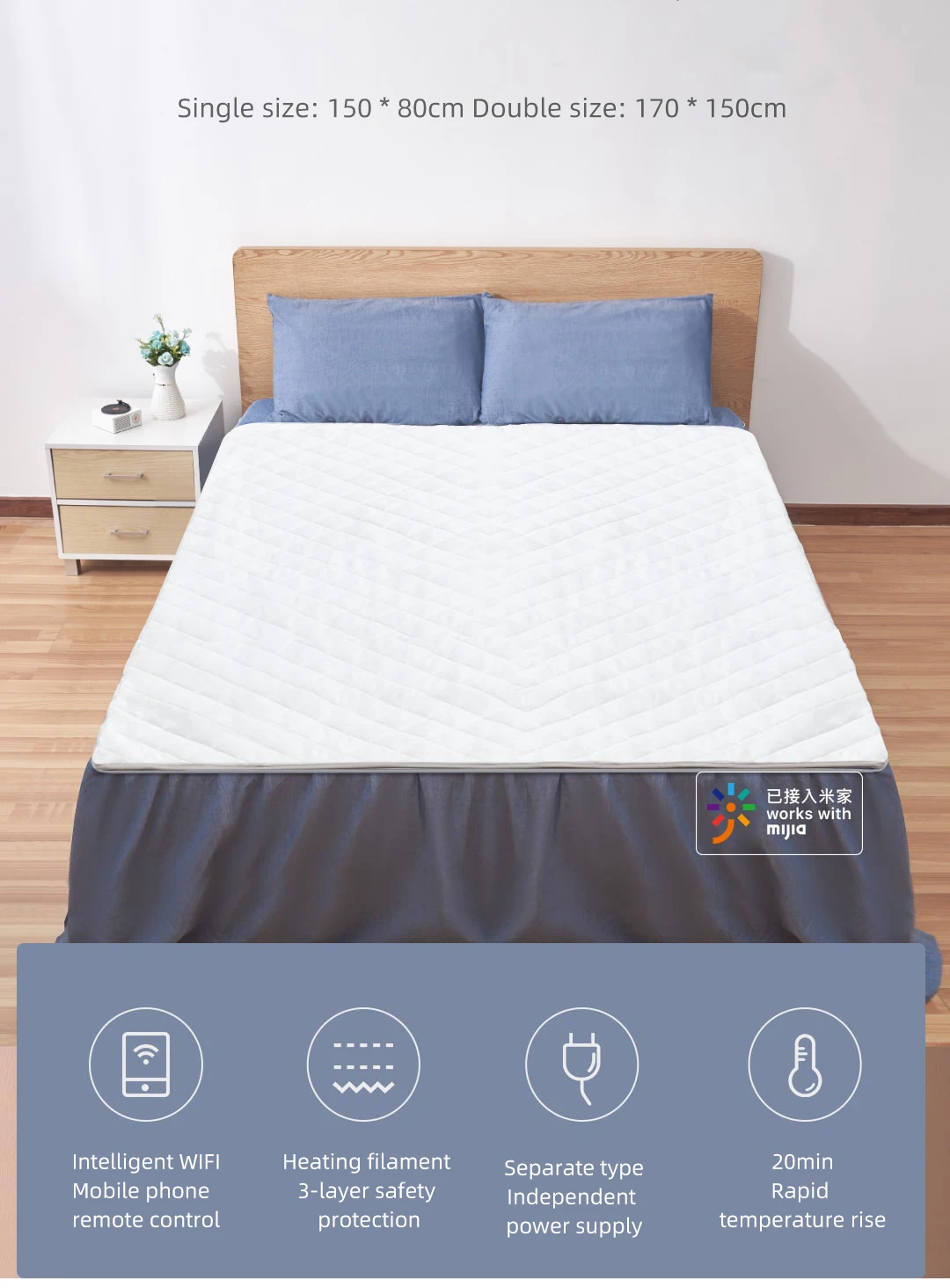 Xiaomi Electric Blanket Wireless Wi-Fi Smart Remote Control description image