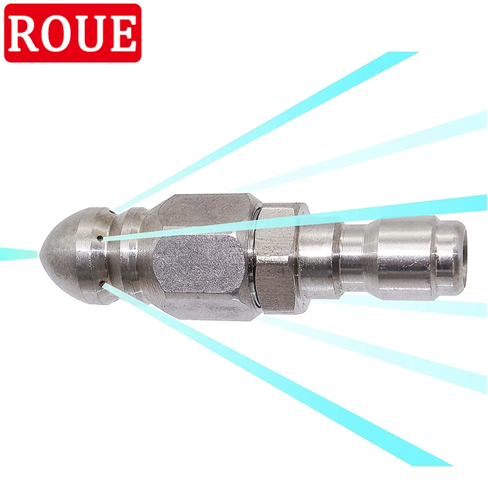 

1/4" Quick Connector Nozzle Sewer Cleaning High Pressure Hose Nozzle Car Washing Accessories Washer Sewage Drain Pipe Nozzles