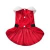 Christmas Pet Dresses Holiday Party Gifts Costume Santa Kitten Red Princess Skirt For Small Dogs Cats Sphynx Chihuahua Outfits 3