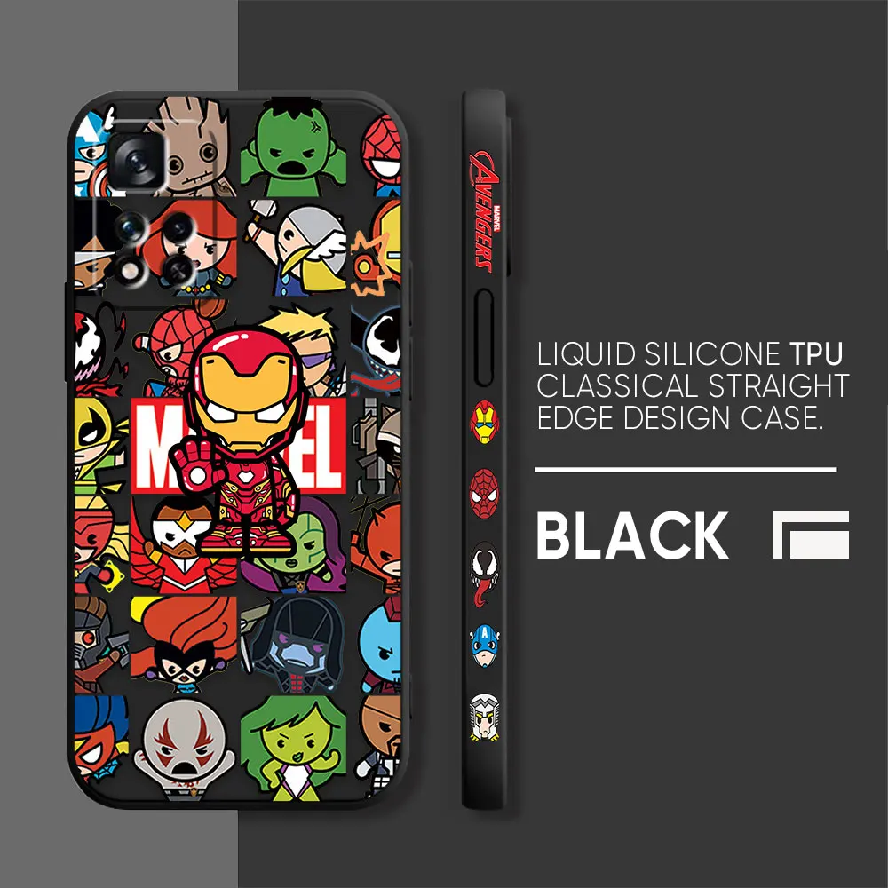 thumbnail image 1 of Case For Redmi Note 12 11 11T 11R 9 9S 8 7 7S PRO PLUS 4G 5G Simple Liquid silicone Case Marvel Cartoon Iron Spider-Man Poster, 1 of 5