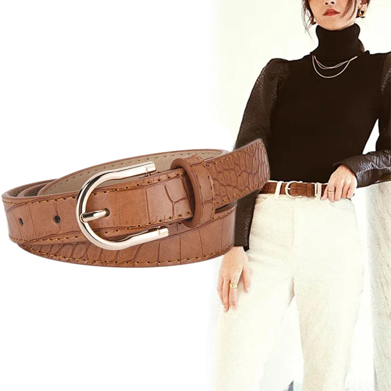 

Fashion Pu Belt For Women Alloy Buckle Waist Strap Female Girl Jeans Dress Trouser Decorative Waistband Accessories