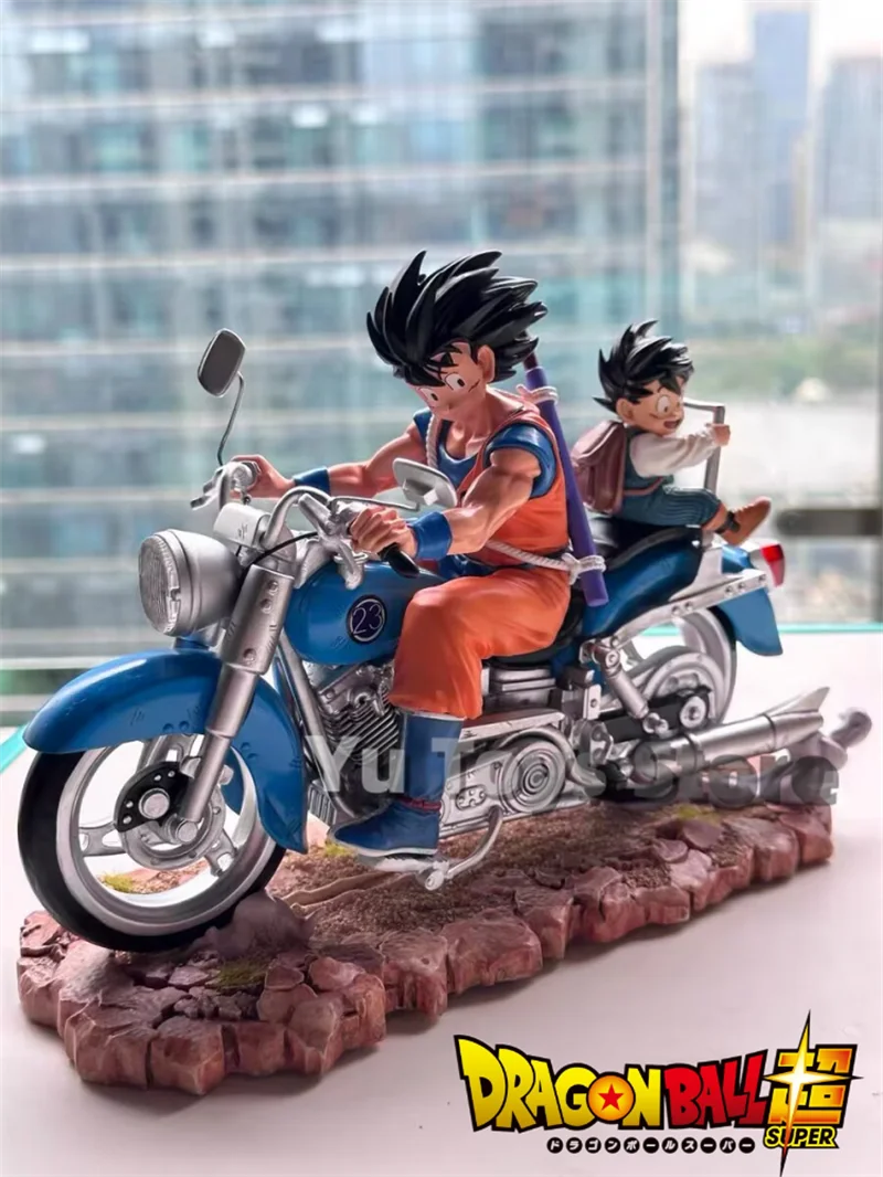 

In Stock Dragon Ball Z Anime Figure Son Goku Son Gohan Action Figures Gk Motorcycle Figurine Model Toys Desktop Room Decora Gift