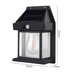 Solar - Powered LED Wall Light - Waterproof and Sensor - Activated (1PCs Black Classic)