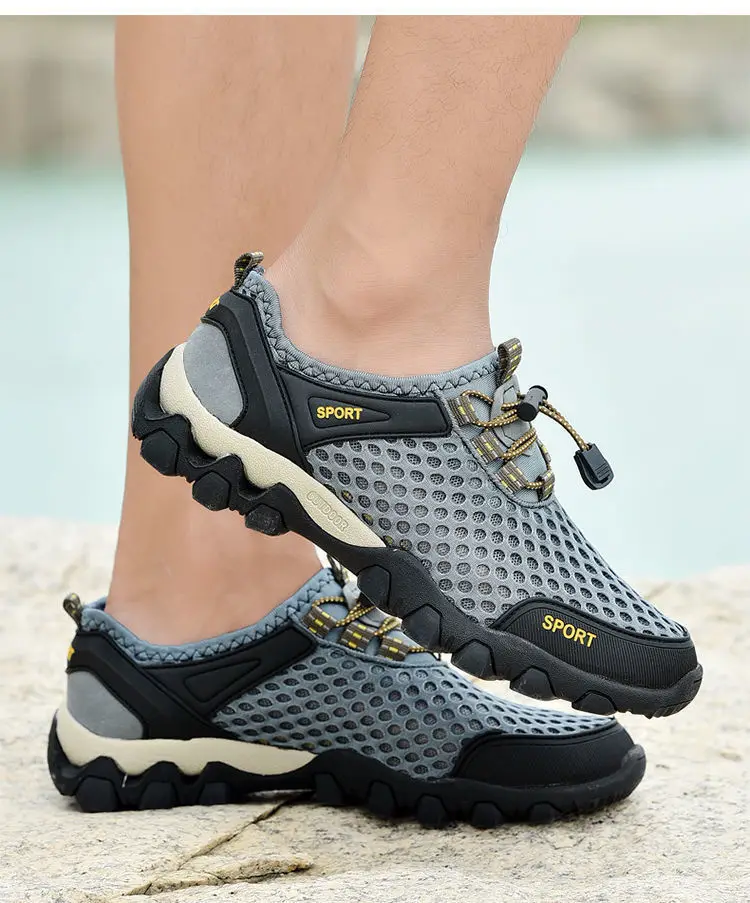Herren Mesh atmungsaktive Wanderschuhe Sommer rutschfeste weiche Sohle Sportschuhe Outdoor verschleißfeste stoßdämpfende Laufschuhe – Detail 31