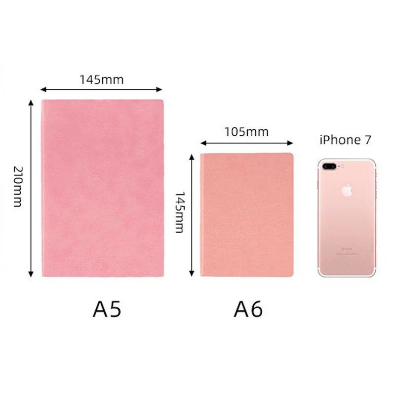A5/A6 PU Soft Leather Cover Rainbow Color Edge Cute Notebook Colorful Edge Notebook Thickened Diary 200 Pages