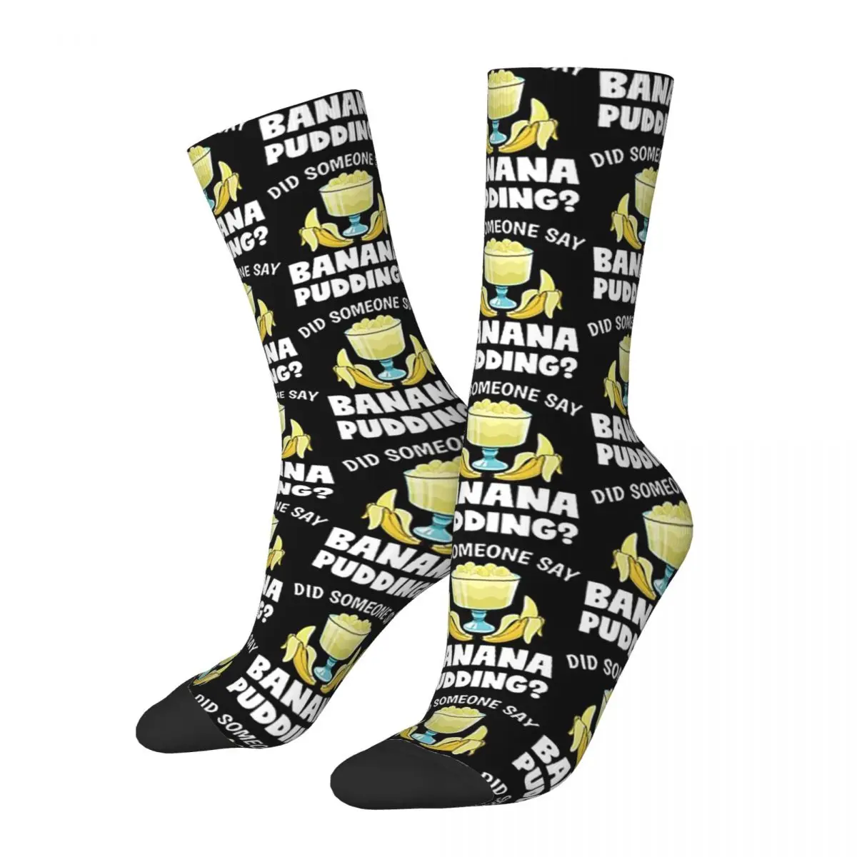 

Funny Did Someone Say Banana Pudding Dessert Lover Design Socks Super Soft Stockings All Season Long Socks for Christmas Gifts