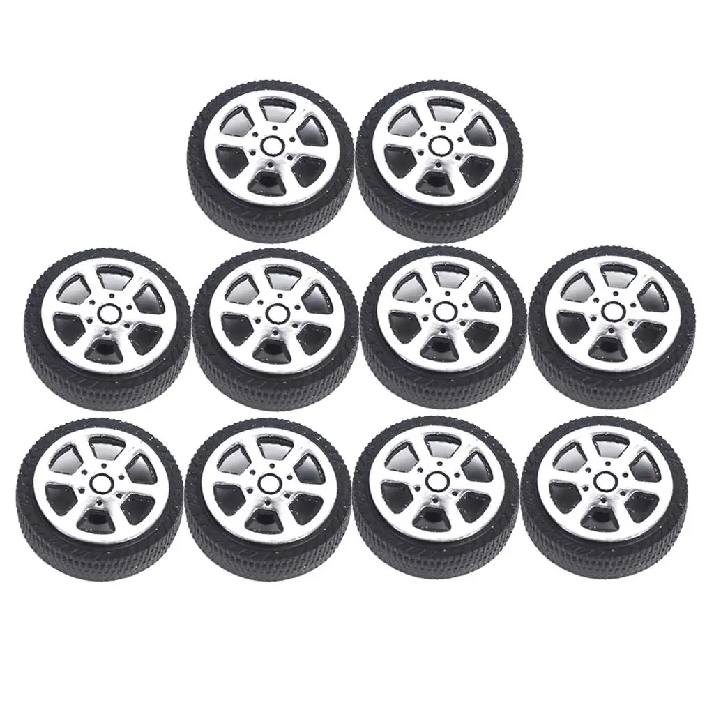 Empilement de 10 roues et pneus RC 30mm 5 rayons pour remplacement