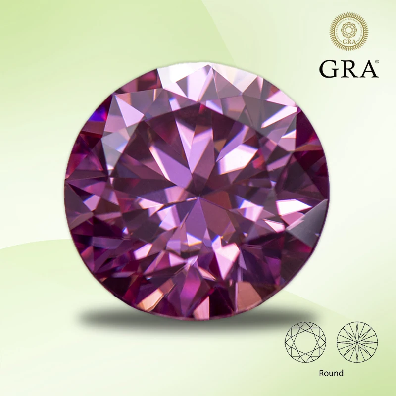 Moissanite Diamond Pink Color Round Cut Lab Grown Gemstone Per Fai Da Te Advanced Jewelry Rings Orecchini Che Fanno Con Certificato Gra