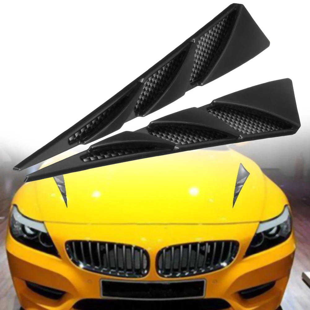 1Pair Car Exterior Decoration Car Hood Stickers Universal Side Air Intake Bonnet Simulation Vent Cover Hood Car-styling hood scoop stickers,car body trim accessories