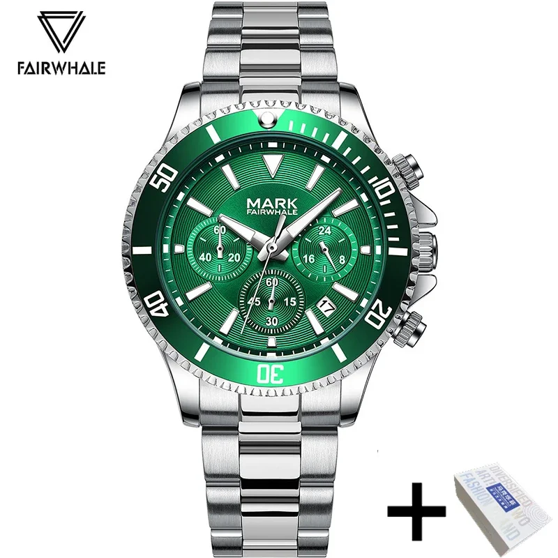 2024 Round Green Quartz Watches Man Bracelet Clasp Oyster Alloy Fashion Luxury designer Top brands Luminous Reloj Hombre Marca bracelet anchor adjustable alloy bracelet in silver size one size