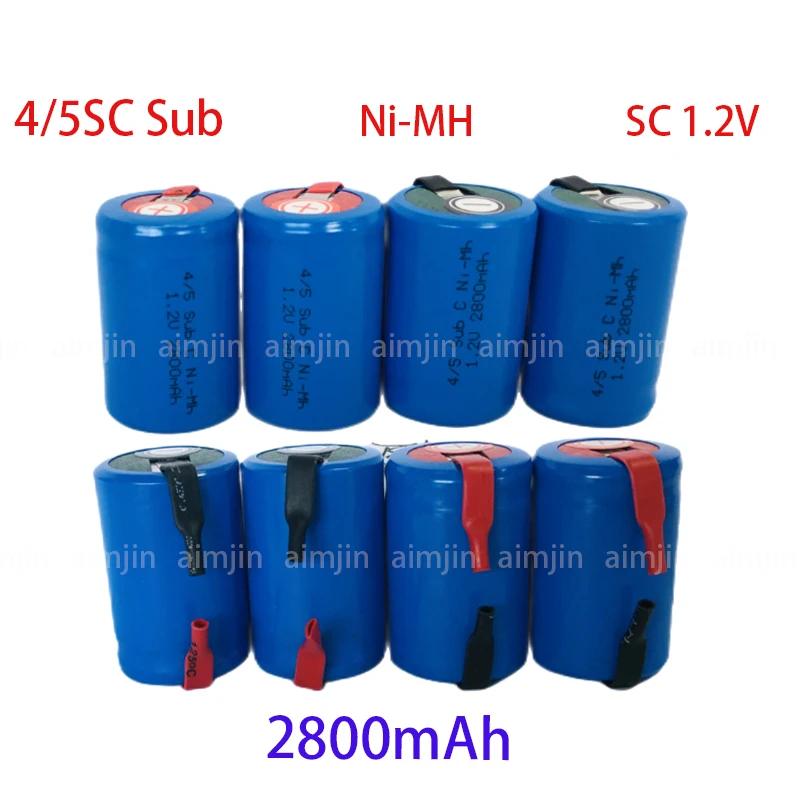 Nuovo 4/5Sc Sc Sub C Li-Ion Li-Po Batteria Al Litio Ad Alta Scarica 1.2V 2800Mah Batterie Ni-Mh Ricaricabili Con Linguette Di Saldatura