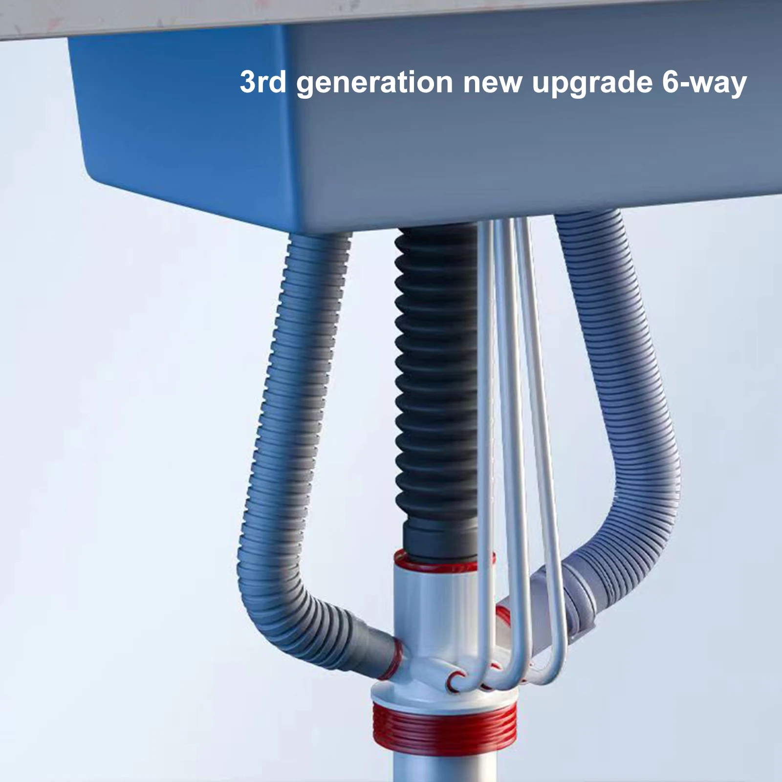 50/75mm 6 Ports Kitchen Sink Downpipe Filter Connector Magnetic Anti Odour Water Dispenser Water Purifier Filter Drain Fittings Drain Pipe Set