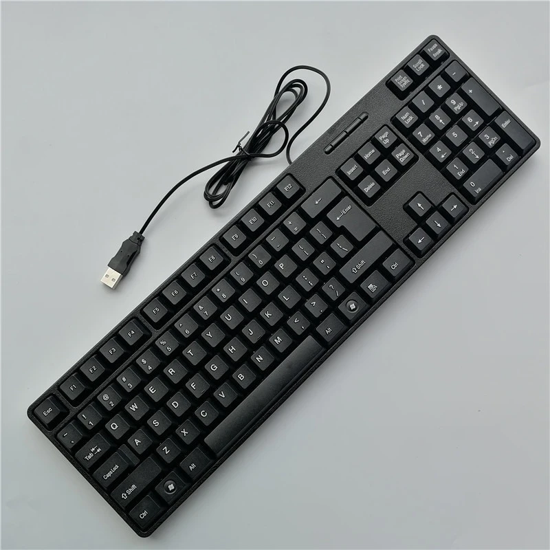 

Neutral Usb Wired Keyboard In English Arabic Russian French Italian Spanish Brazil Supports Ergonomic And Waterproof 104 Keys
