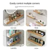 Wall-Mounted Bathroom Wooden Shelf Non-Punched Kitchen Storage Racks Waterproof And Moisture-Proof Bathroom Kitchen Accessories 6