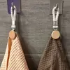 4Pcs Braided Towel Hanging Clips Wear-resistant Space Saving Small Woven Rope Clamps Convenient Cotton Loop Hand Towel Hanger 2