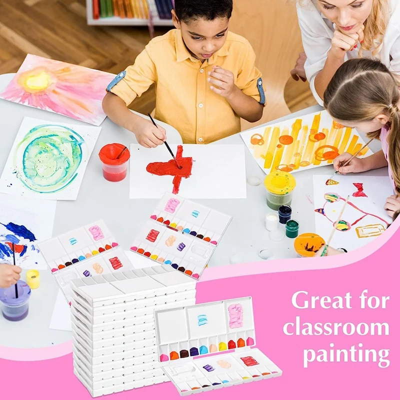 AOOKMIYA 12 Piece Paint Palette Folding Painting Tray With 20 Wells 5