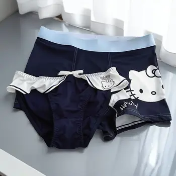 Kawaii Hello Kitty Sanrio Cute Couple Pants Dark Blue Couple Panties Sexy Pure Desire Cute 2025 Send Boyfriend Girlfriend Gift