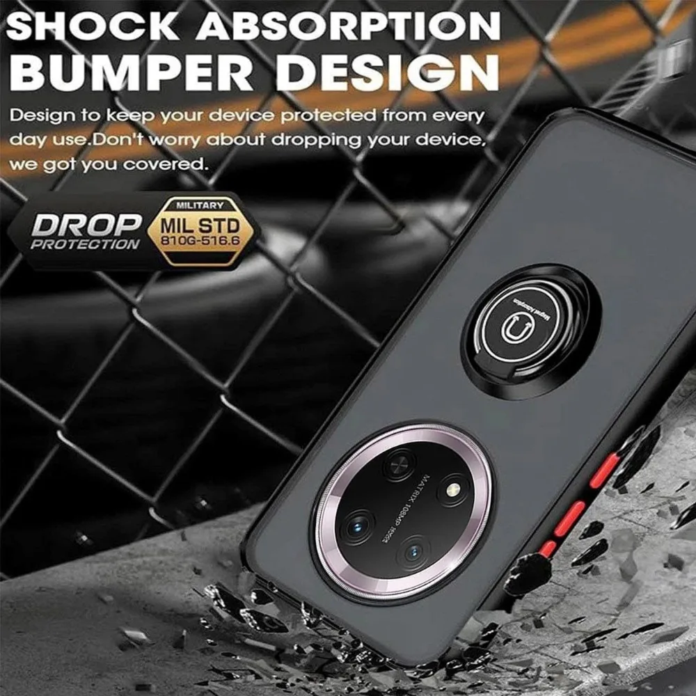 Armor Matte Clear Case with Magnetic Stand Holder and Shockproof Protection