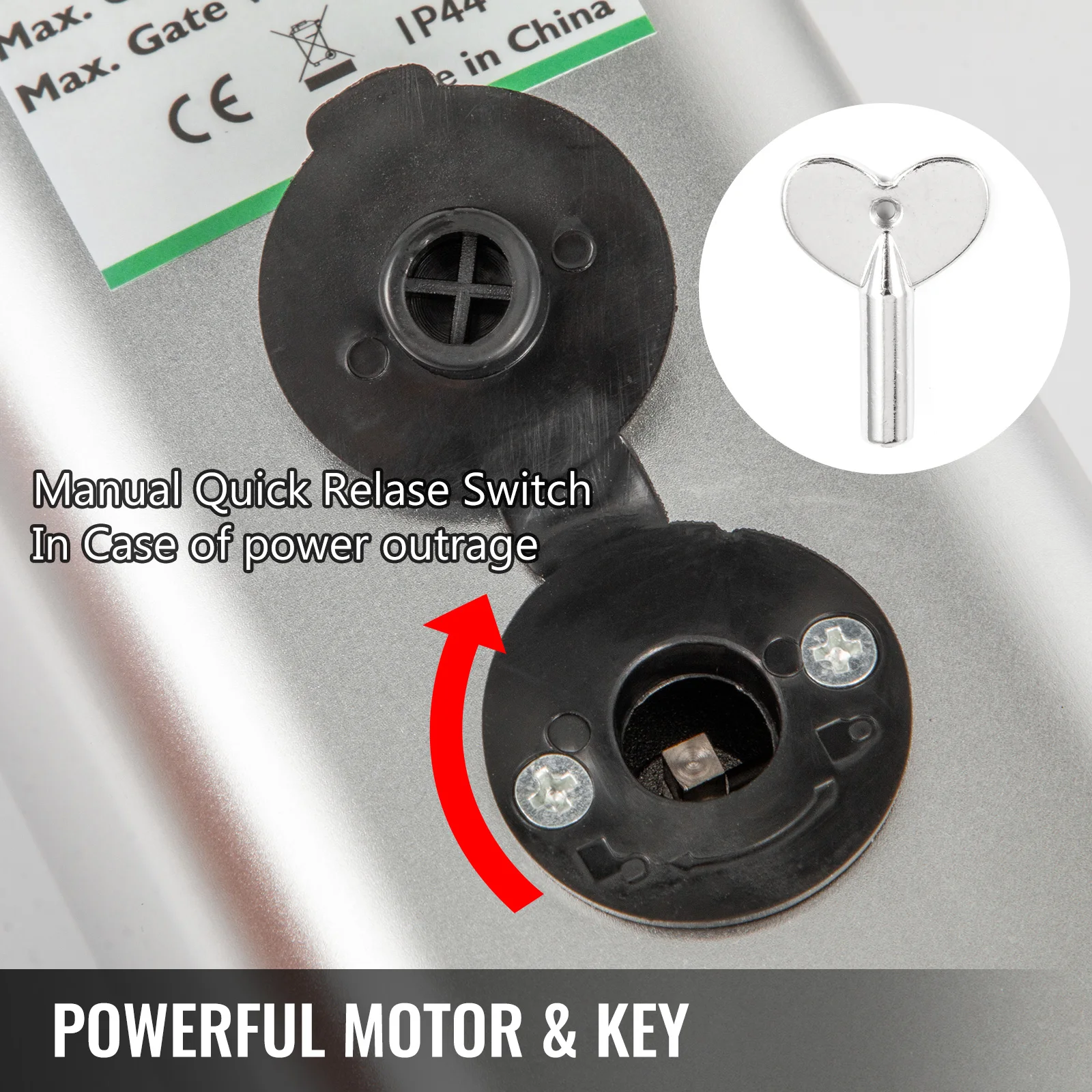 VEVOR 1PC Electric Gate Opener Single Swing Gate Opener 551lb Remote Control Automatic Openers W/ Remote Complete Push/Pull