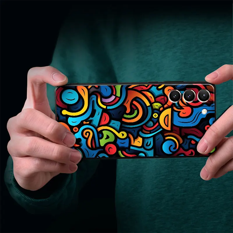 Colorful Lines Graffiti Soft Shell Phone Case