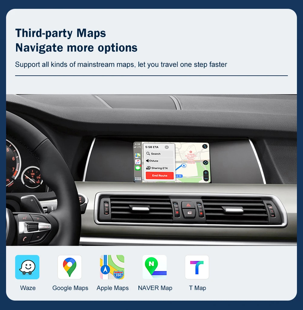 Drahtlose Carplay Für BMW Auto 5 7 Serie F10 F11 F07 GT F01 F02 F03 F04 CIC NBT EVO Carplay Interface Spiegel Link Air Spielen – Detail 10