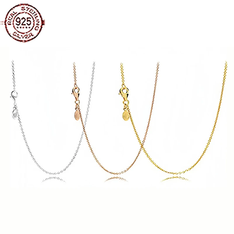 

Classic 925 sterling silver exquisite women's necklace base chain fit original design temperament jewelry gifts for family