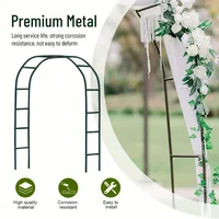1pc, Metal Garden Arch, 100inch Large Size Heavy Duty Steel Frame Garden Arch With Gothic Style, Wedding Arch Lawn Rock Climbing 5