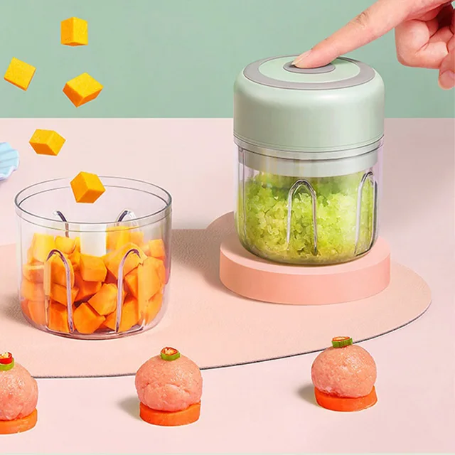 Electric Mini Rechargeable Vegetable Chopper Blender Electric Garlic Chopper Portable Cordless Mini Food Processor 2