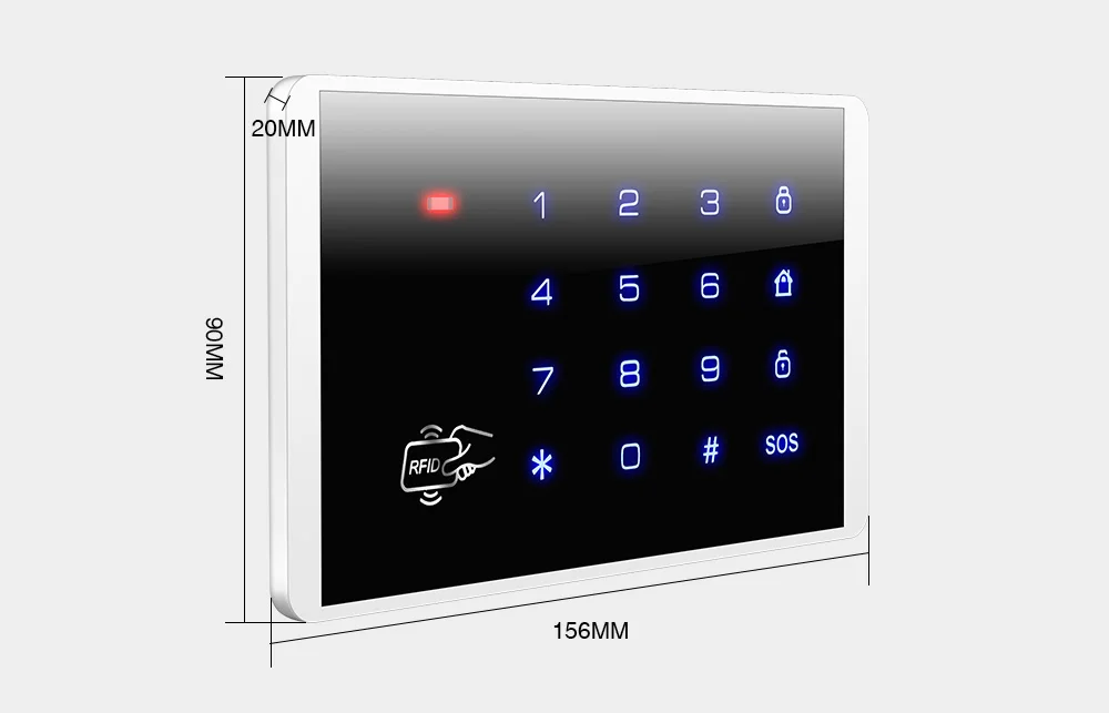 K16 433MHz Wireless RFID Touch Keyboard Keypad For G18 W181 W204 K52 PSTN GSM WI