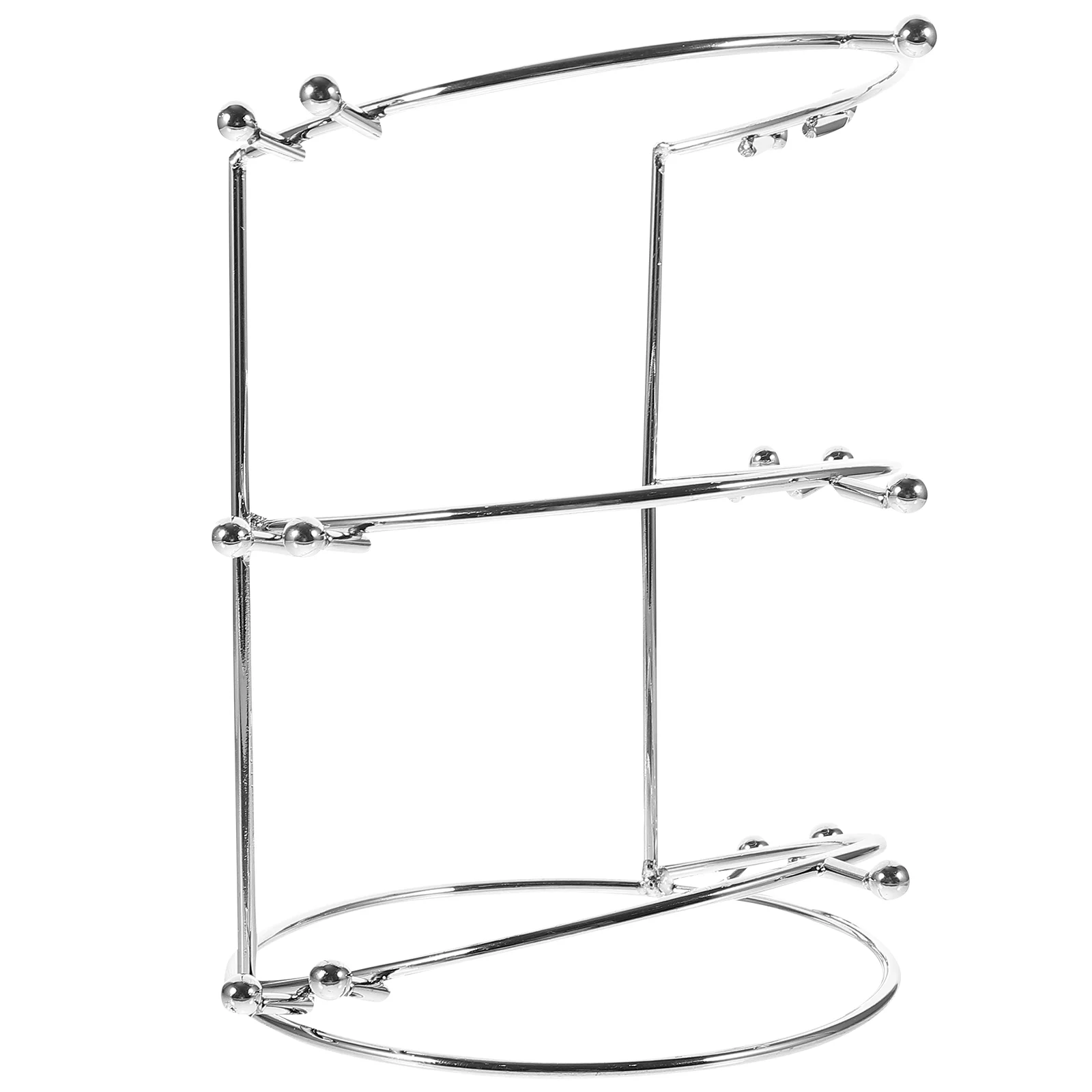 

Tiara Crown Display Stand Three-Tier Rack Jewelry Holder Headband Hairband Headpiece Organizer Silver