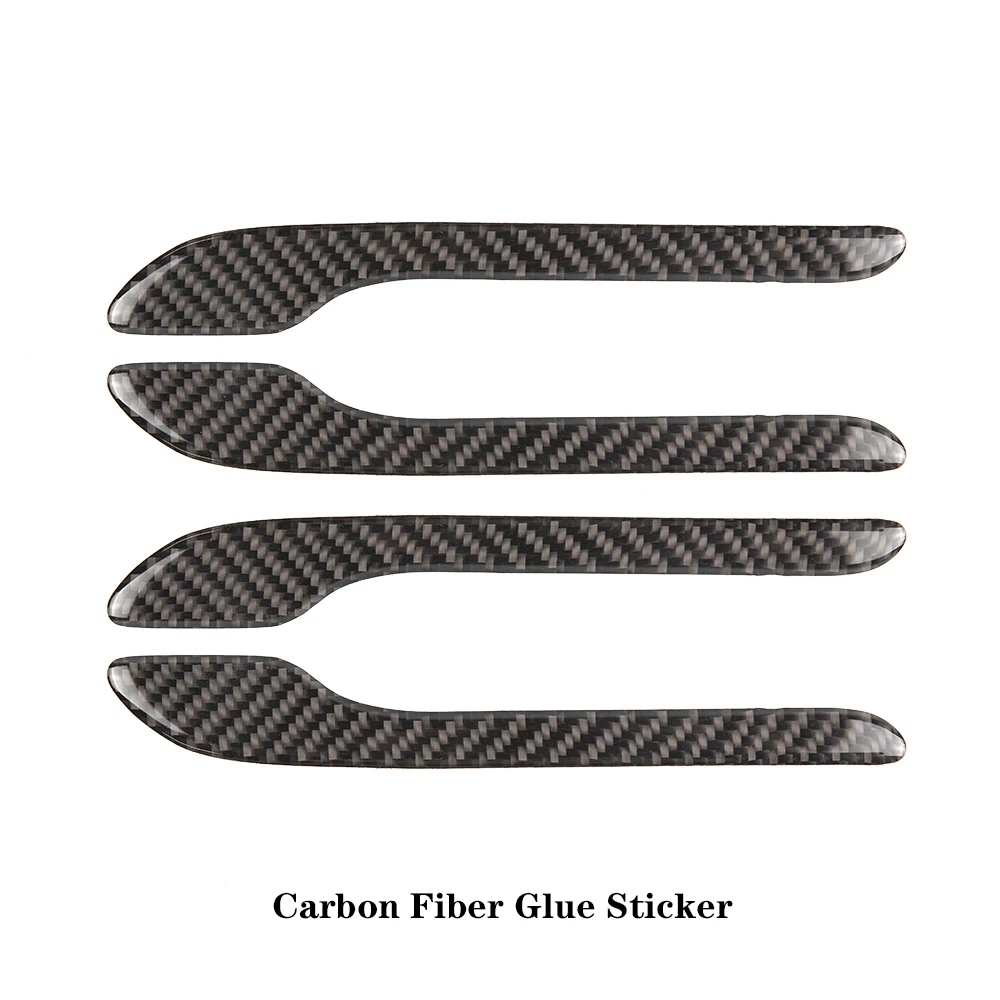 For Tesla Model 3 Y 2017-2023 Carbon fiber ABS Door Handle Cover Protector Sticker Trim 4PCS