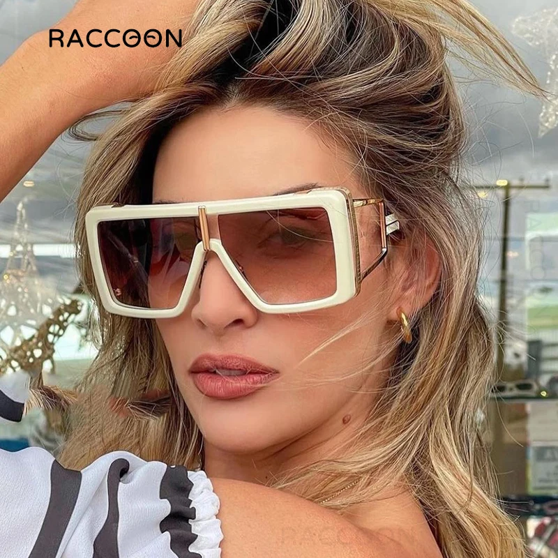 Oversize Square Sunglasses Women Brand Designer Fashion Flat Top