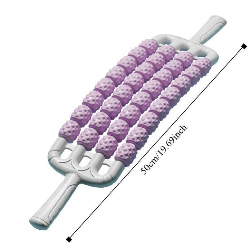 Three Rows Curved Massage Roller Multifunction Fitness Yoga Massage Stick Durable Relaxation Muscles Fascia Stick Thighs